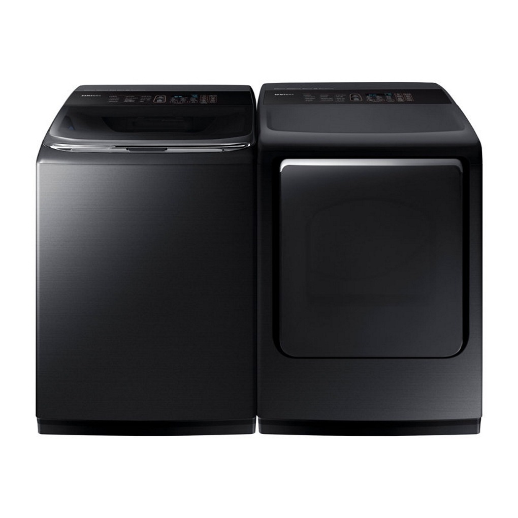 Samsung Black Stainless Steel, Washer/Dryer Combo, WA54M8750AV and Black Stainless Steel Samsung Washer And Dryer