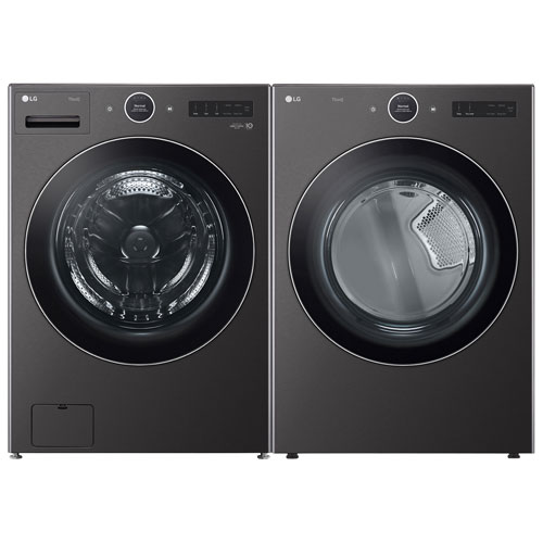 LG 5.8 cu. ft. Front Load Washing Machine and 7.4 cu. ft. Electric ...